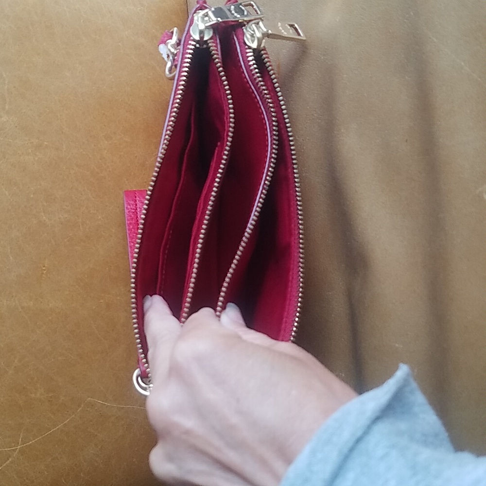 Coach Lyla Red Pebbled Leather Crossbody Bag - Picture 10 of 13